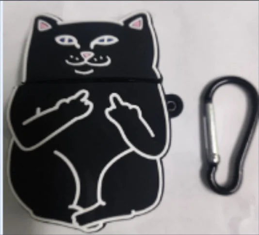Funny Cat Middle Finger Case for Apple AirPods