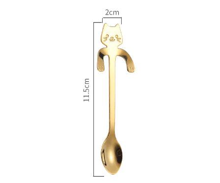 Cat Stainless Steel Teaspoons