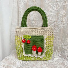 Handmade Woven Yarn Sunflower Handbag