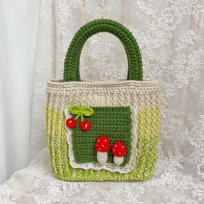 Handmade Woven Yarn Sunflower Handbag